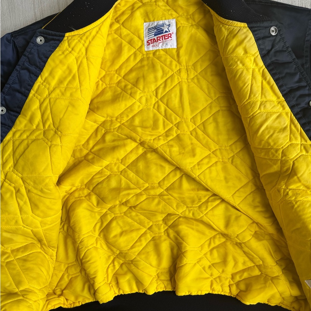 Vintage Starter West Virginia Jacket College Navy Mens‎ XL 80s Nylon SEE PICTURE - Picture 15 of 16
